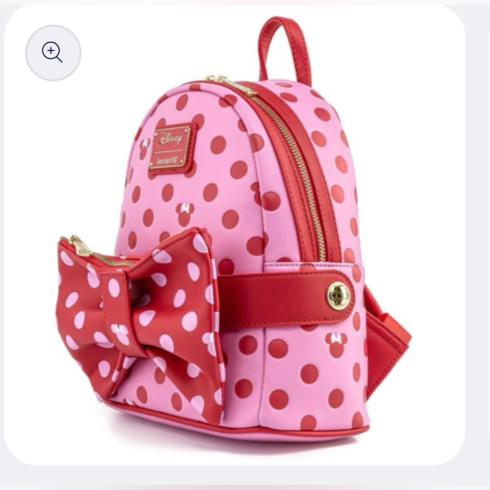Disney Minnie Mouse Pink Polka Dot Bow
Convertible Mini Backpack Loungefly - Picture 2 of 9